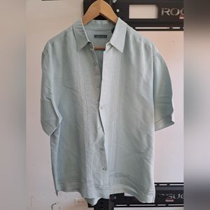 Cubavera Men's large embroidered cabana button down shirt